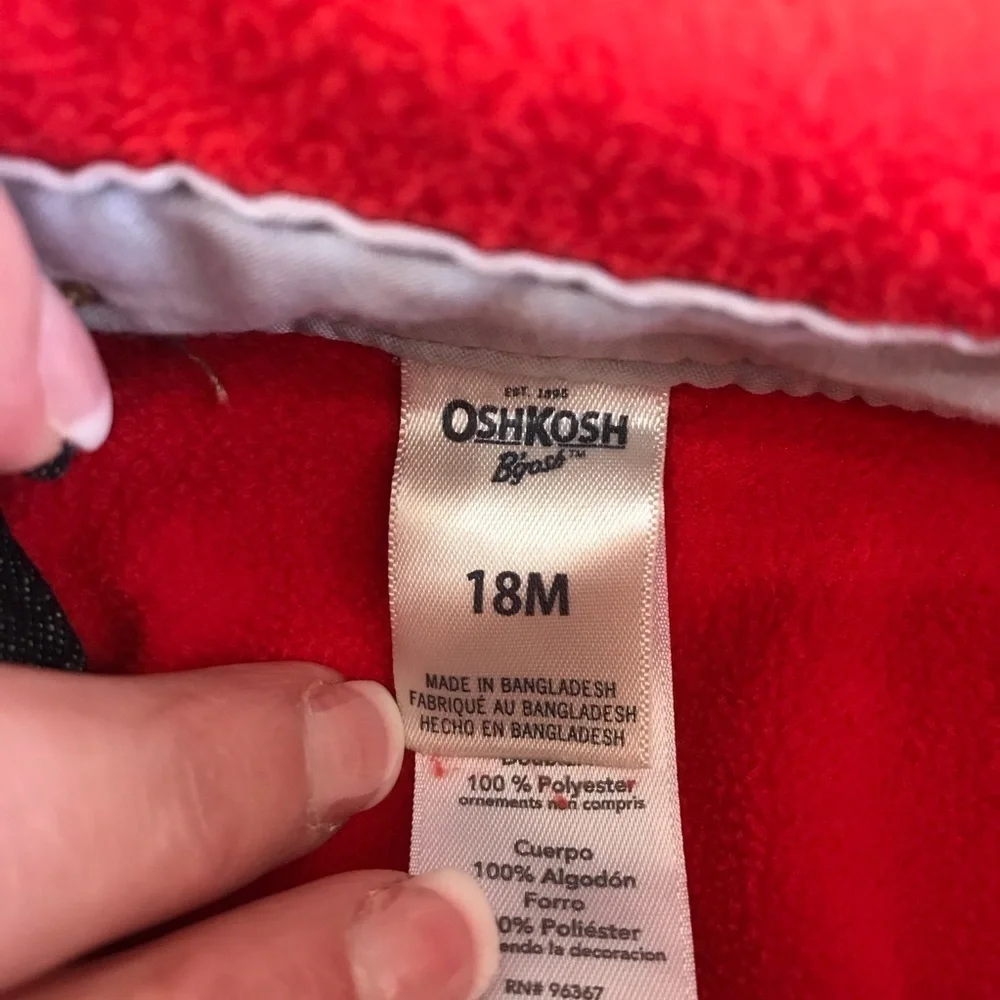 OSHKOSH B'GOSH / Toddler Fleece Lined Denim Carpenter Overalls Size 18M
